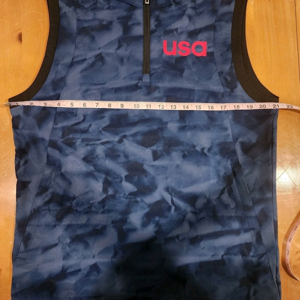 ADIDAS USA Golf Vest Men's Small 1/4 Zip Pullover Stretch Blue Camouflage - Picture 6 of 9